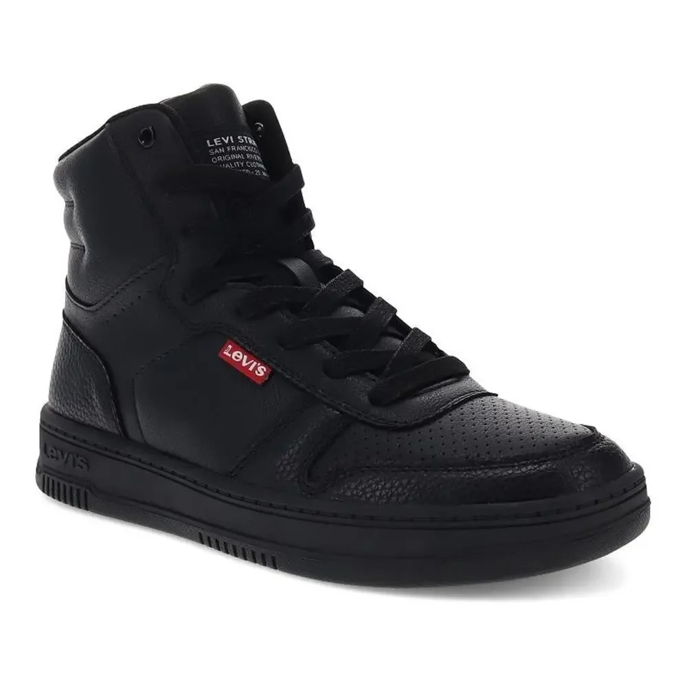 NEW! 3M Levi's Drive Hi Synthetic Leather Casual High-Top Sneakers Black